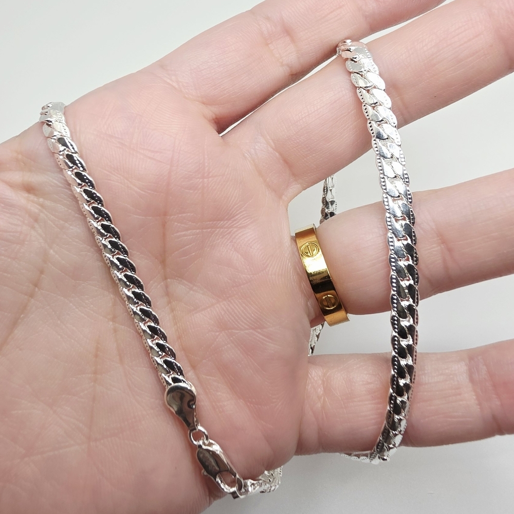 UNIQUE SNAKE WHEAT STERLING SILVER 925 20" INCH NECKLACE CHAIN 20 GRAMS 2B/06